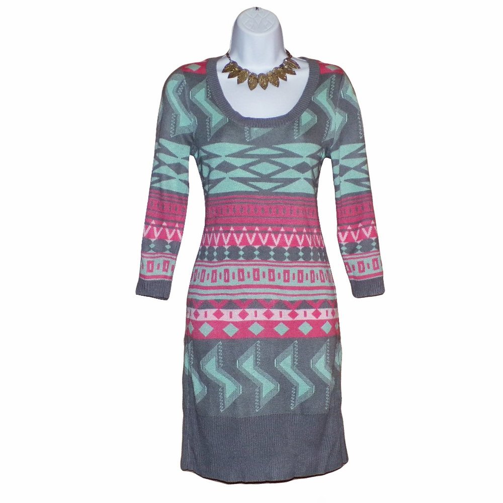t/o Tribal Print Sweater Dress